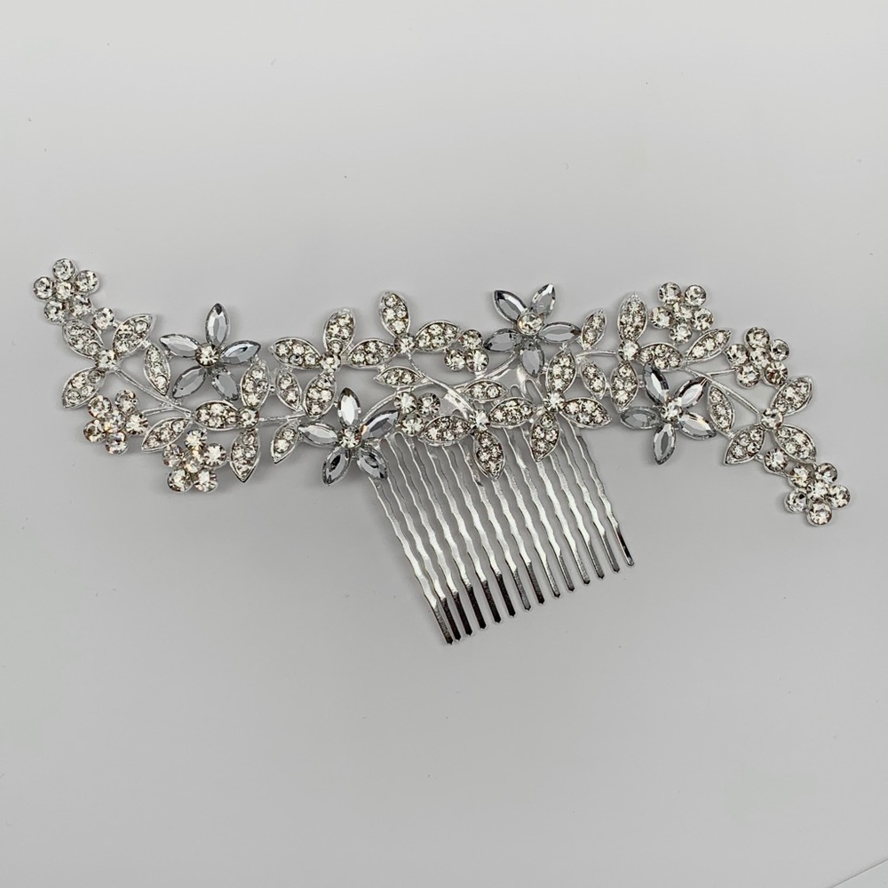 NEW Crystal & Rhinestone Silver Bridal Hair Comb